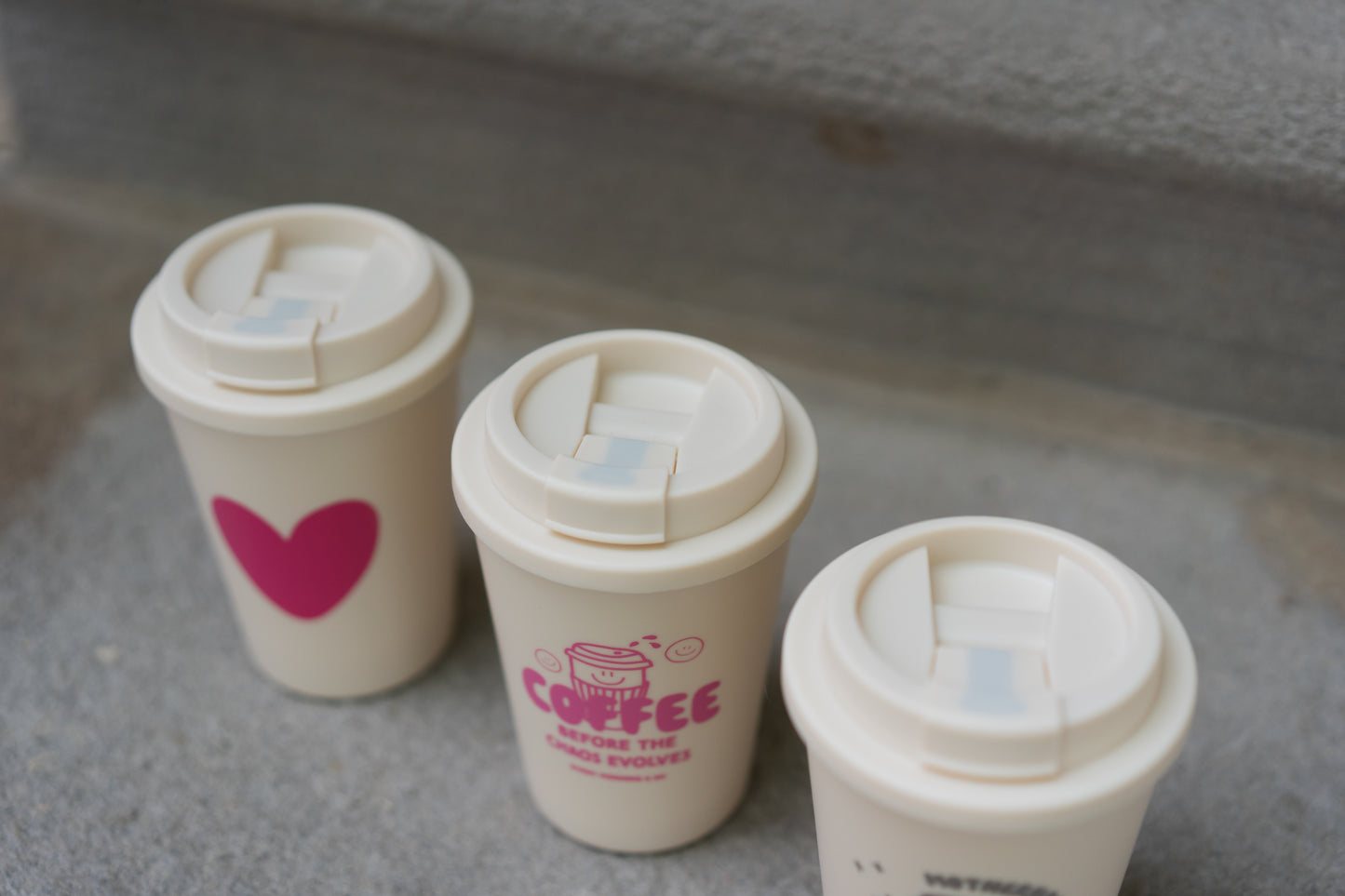 To Go Becher | Liliput | Creme | Herz pink