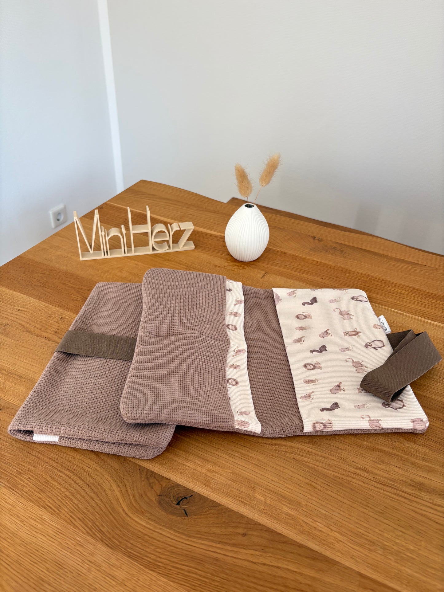Windeltasche Taupe | Tierkinder | Hellbraun