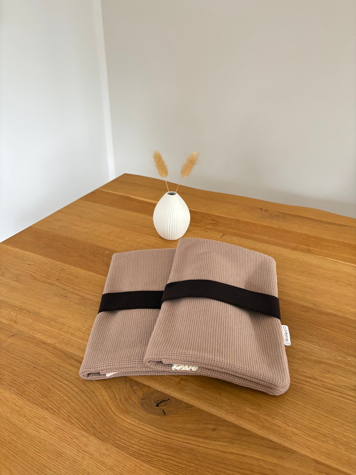 Windeltasche Taupe | Blumenwiese einseitig | Dunkelbraun