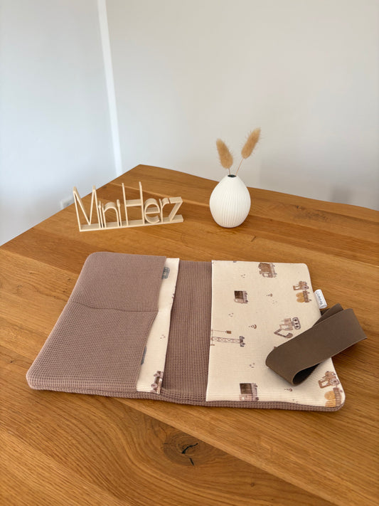 Windeltasche Taupe | Baufahrzeuge | Hellbraun