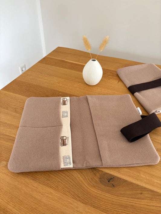 Windeltasche | Taupe | Baufahrzeuge einseitig | Dunkelbraun