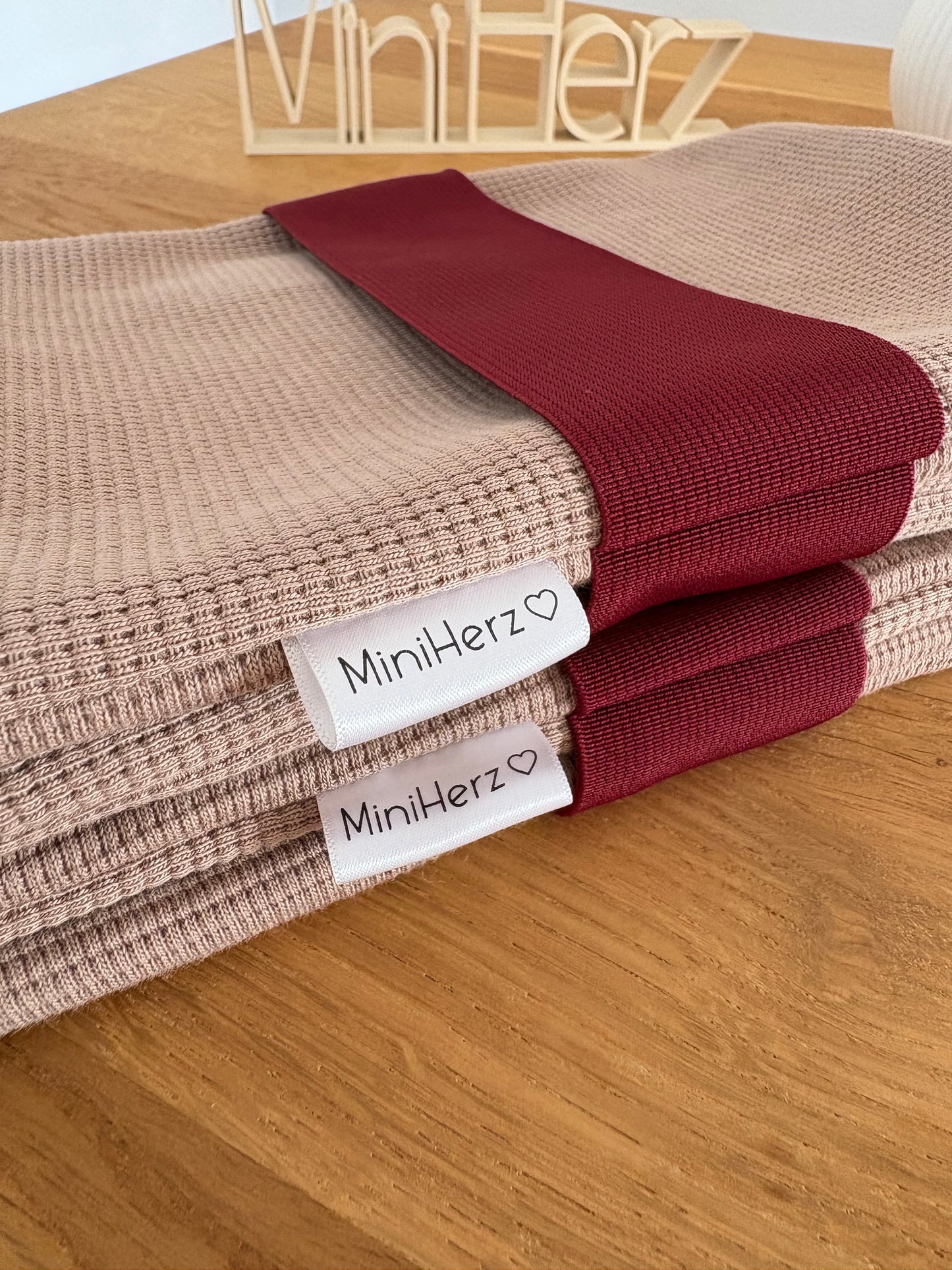 Windeltasche Taupe | Herz | Bordeaux
