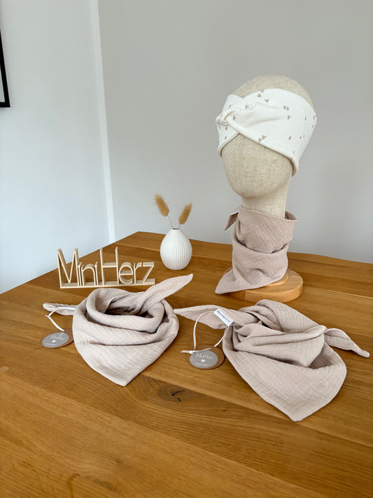 Halstuch Musselin | Beige | ab 1 Jahr | zum Binden