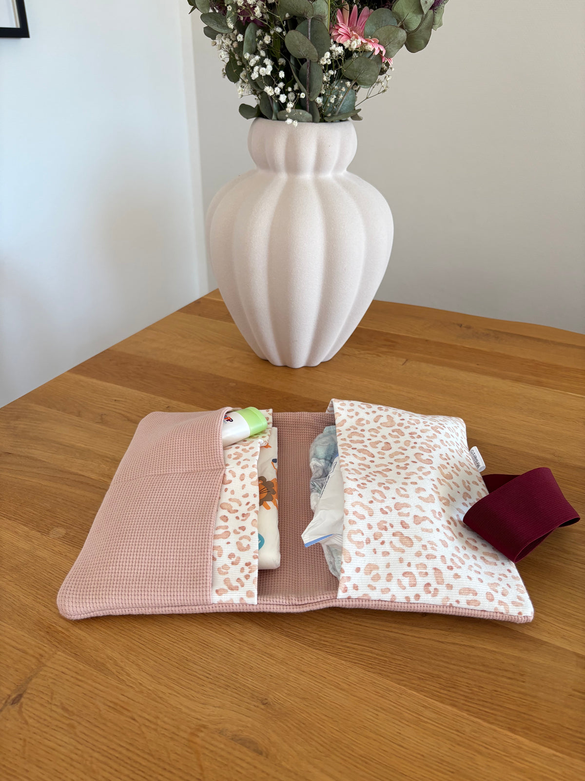 Windeltasche Rosa | Leo rosa | Bordeaux
