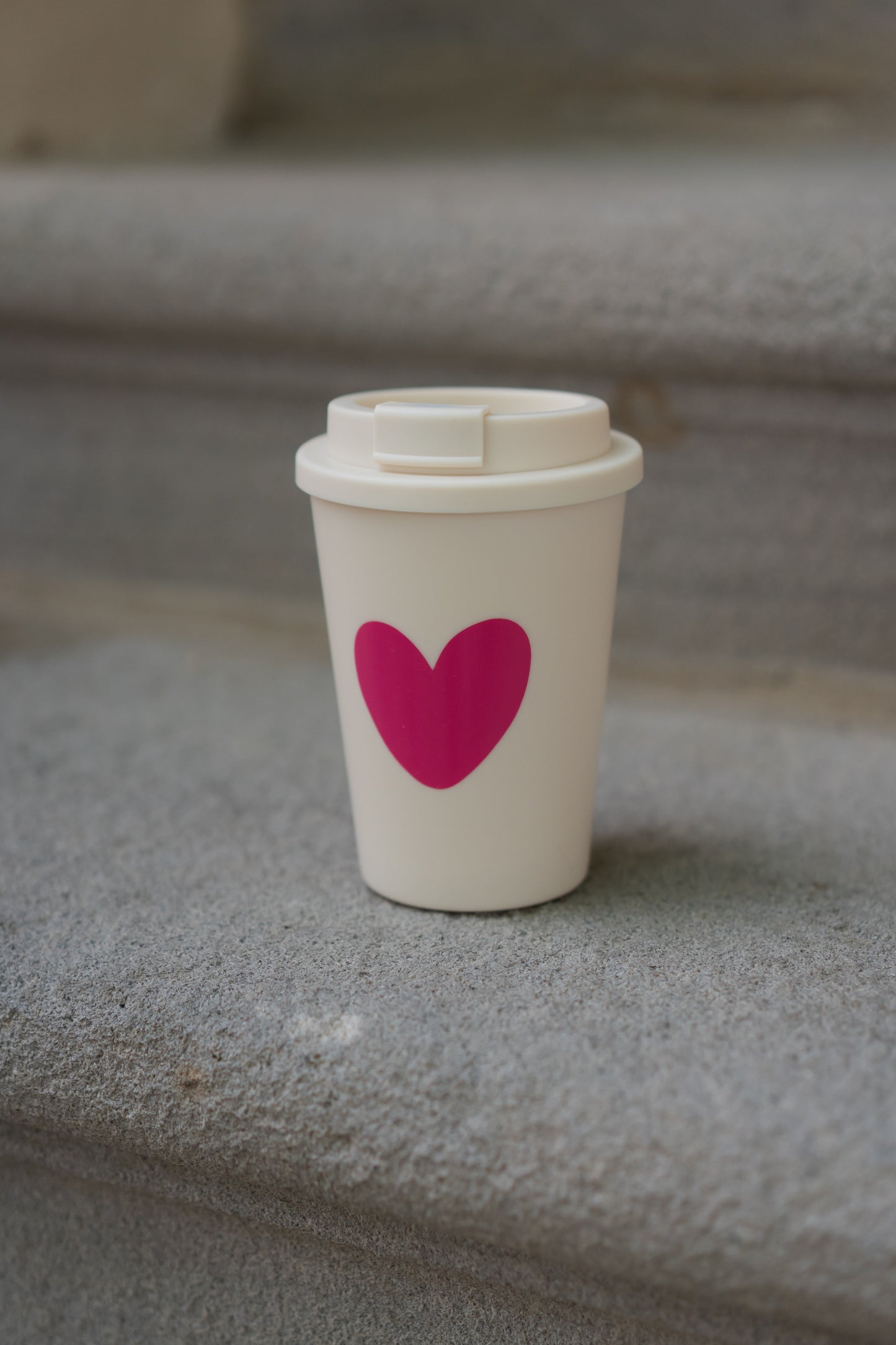 To Go Becher | Liliput | Creme | Herz pink