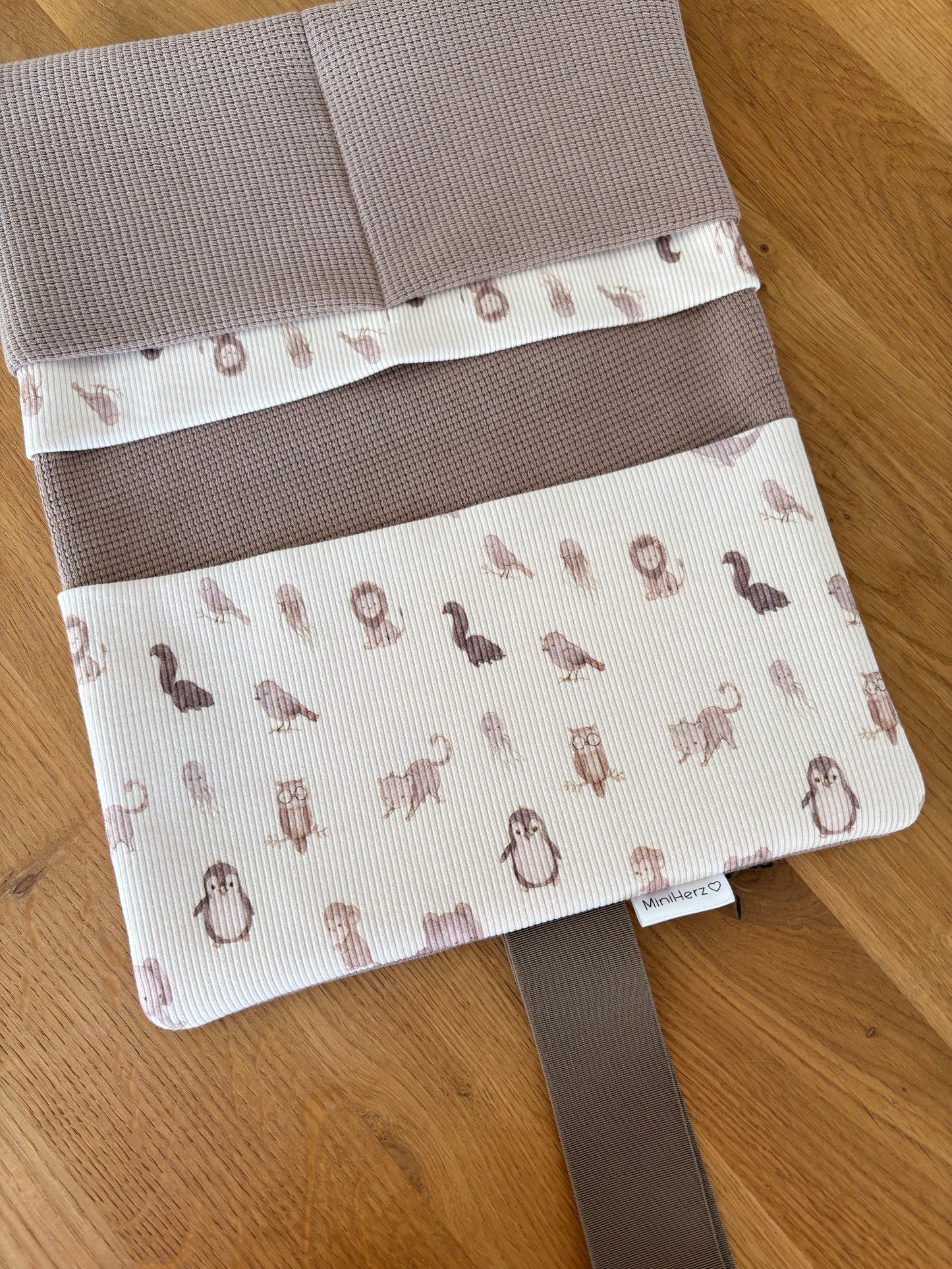 Windeltasche Taupe | Tierkinder | Hellbraun
