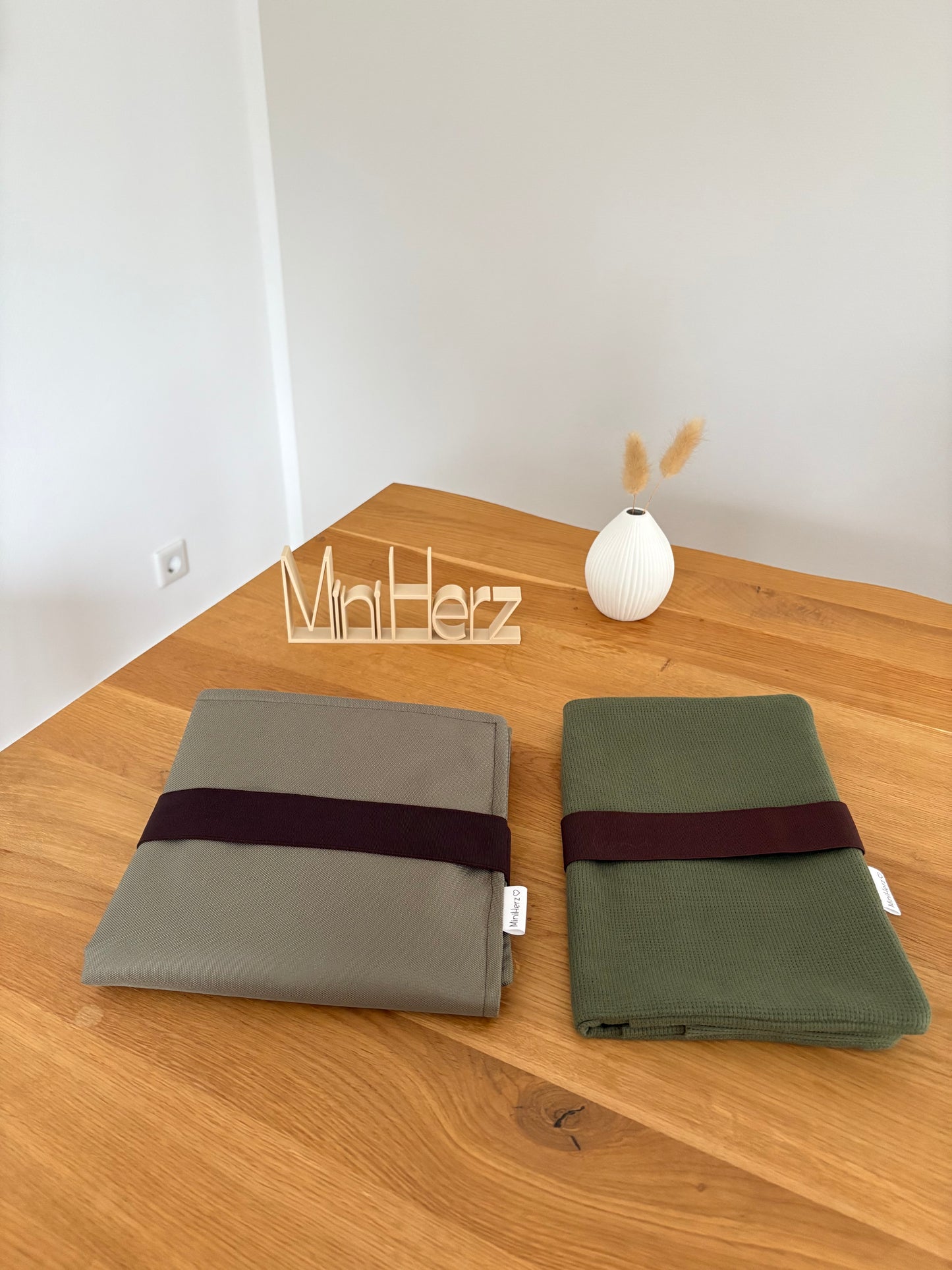 Mit Liebe gepackt -  Set Windeltasche & Wickelunterlage Tannengrün | Oliv | Dunkelbraun