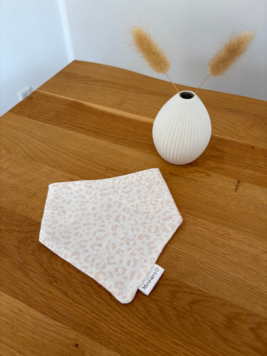 Baby Musselin Halstuch | Lätzchen 0-12 Monate | Druckknopf | Leo Beige