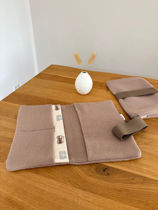 Windeltasche | Taupe | Baufahrzeuge einseitig | Hellbraun