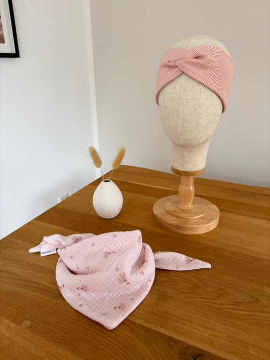 Halstuch Musselin | Blumen Rosa | ab 1 Jahr | zum Binden