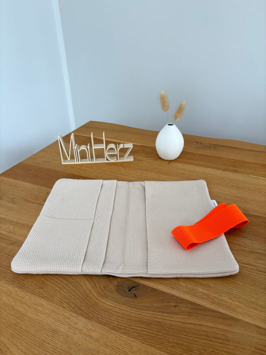 Windeltasche Beige Uni | Neonorange